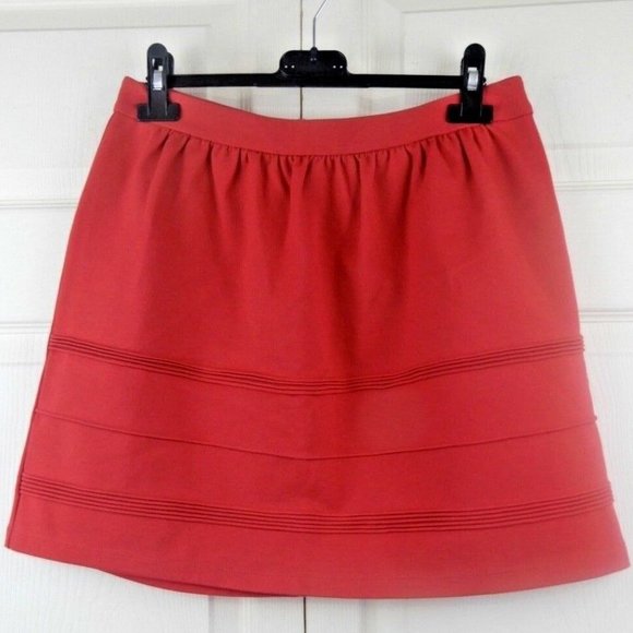 J. Crew Skirts J Crew Womens Red Skirt Button Zip Back Nwot Poshmark